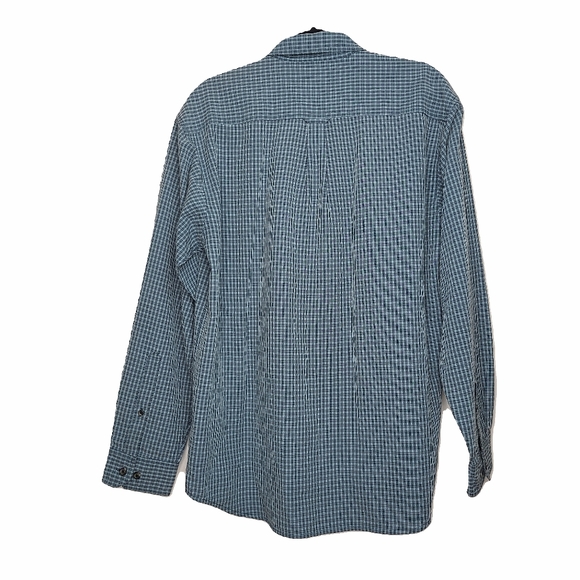 Columbia Shirt Long Sleeve Button-Down Collar Plaid Blue Size Medium - Picture 2 of 10